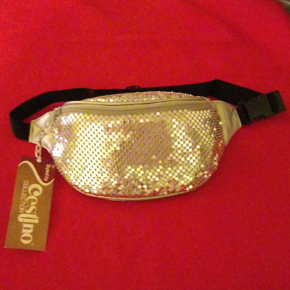 Mesh Bum Bag.. gold..silver..white